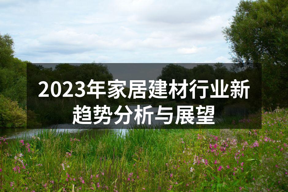 2023年家居建材行业新趋势分析与展望